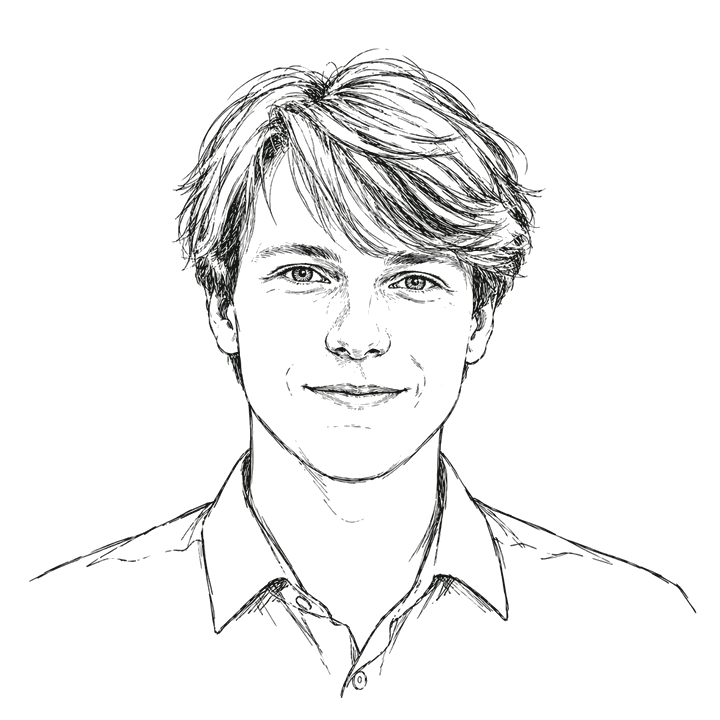 Ink sketch portrait of Gero Embser