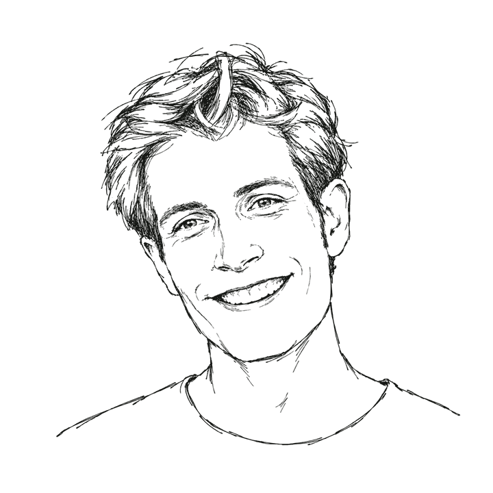 Ink sketch portrait of Lorenz Auer